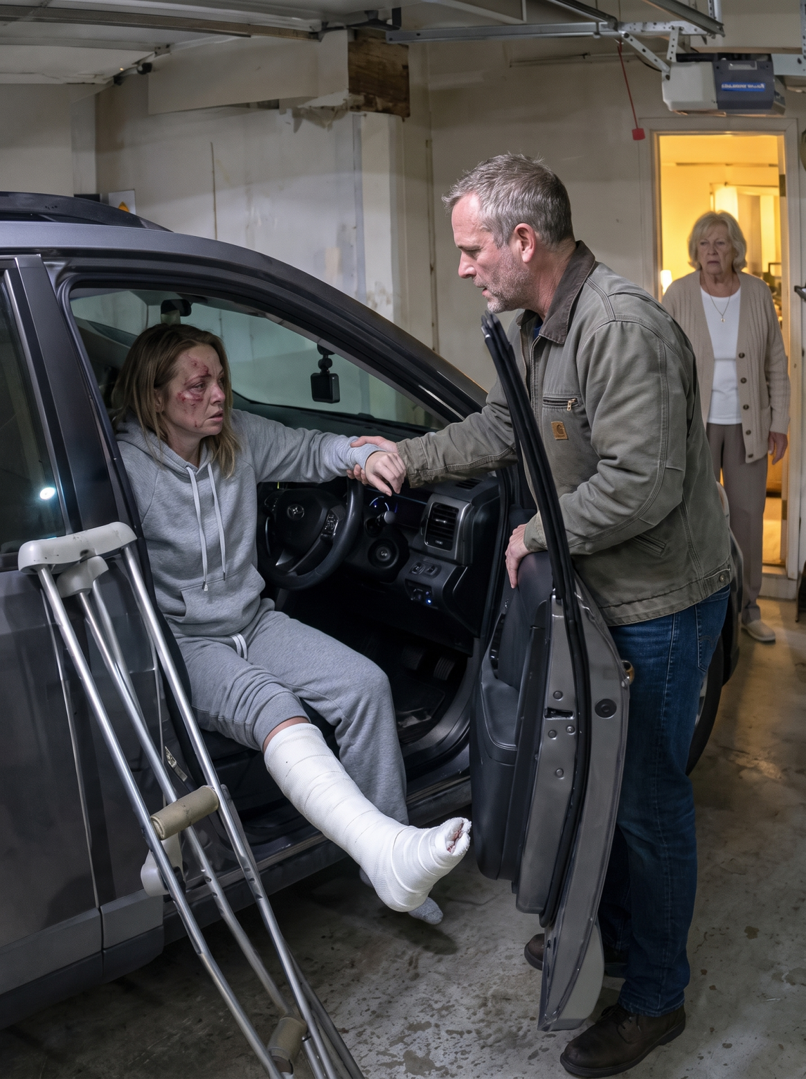 Just 11 minutes after I left the hospital with a sha:tte:red femur, my mother-in-law knocked away my crutches. Ignoring my screams, she and my husband dragged me into the dark garage, left me on the freezing concrete, locked the steel door, and took my pain medication. They thought abandoning me there meant they had won. But hidden in one corner was a devastating secret they had completely forgotten about, and I dragged myself straight toward it…