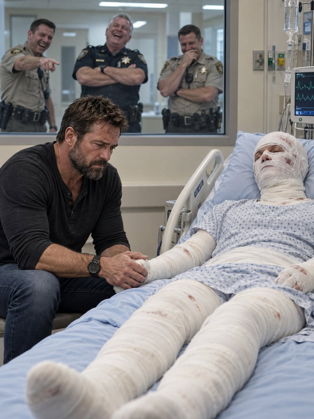 I was m0pping a courthouse floor when I got the call that my seventeen-year-old son had been s/h/0t through both kneecaps by the county sheriff—and that the man had laughed while he screamed. Less than an hour later, I was standing beside my boy’s hospital bed, listening to him whisper, “Dad… I don’t think I’ll ever walk again.”